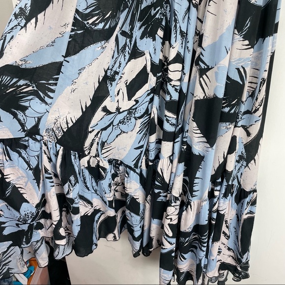 Free People Heat Wave Palm Print Maxi Dress Sz Medium Tiered Boho - Picture 14 of 16